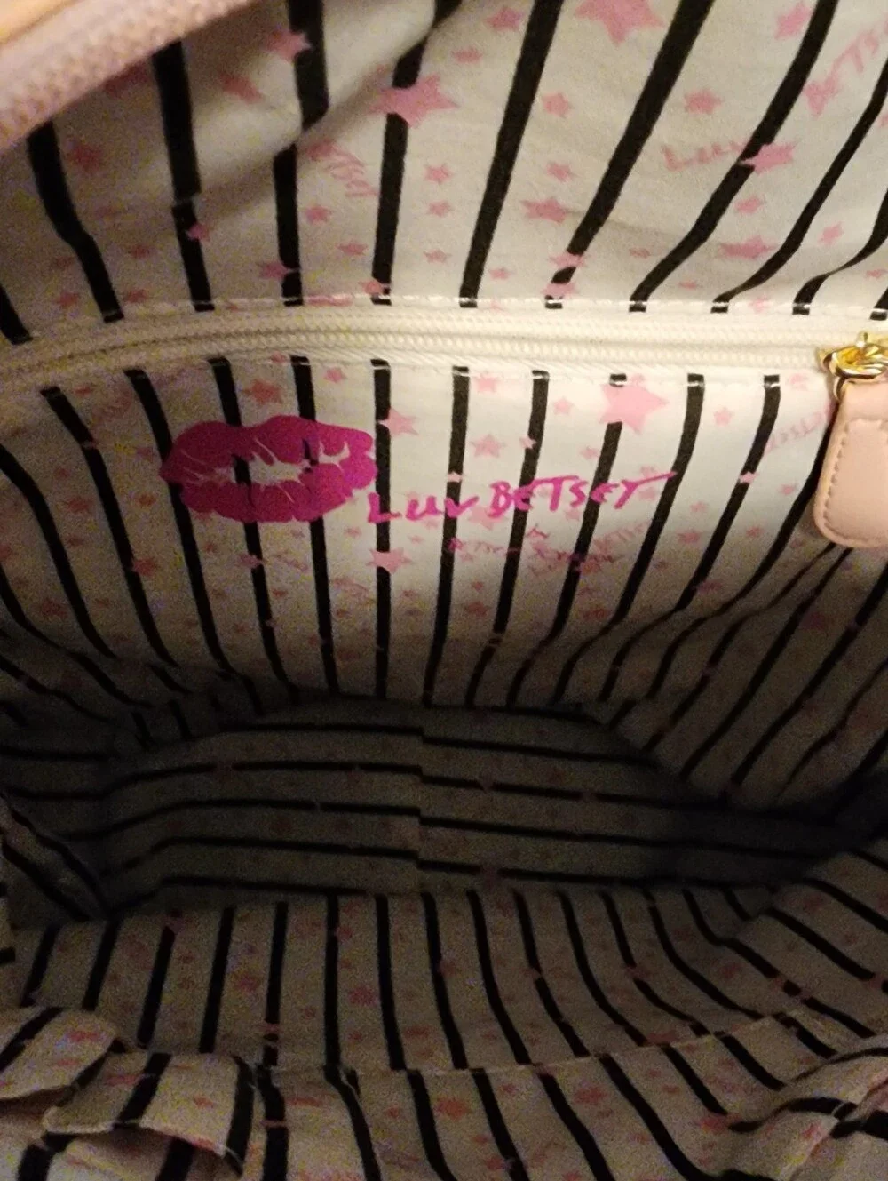 Betsey Johnson 3 In 1 Black & Light Pink Script Logo Backpack
